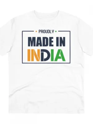 Generic Men's PC Cotton Made In India Printed T Shirt (Color: White, Thread Count: 180GSM)