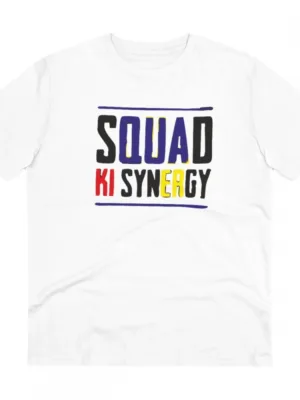 Generic Men's PC Cotton Squed Ki Syneagy Printed T Shirt (Color: White, Thread Count: 180GSM)