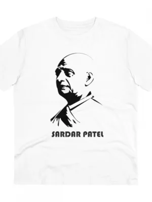 Generic Men's PC Cotton Sardar Patel Printed T Shirt (Color: White, Thread Count: 180GSM)