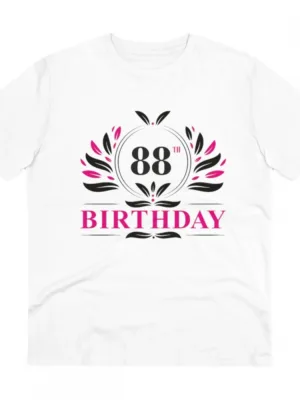 Generic Men's PC Cotton 88th Birthday Printed T Shirt (Color: White, Thread Count: 180GSM)