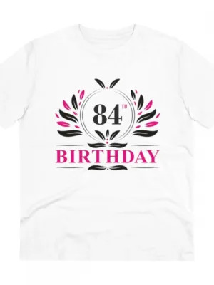 Generic Men's PC Cotton 84th Birthday Printed T Shirt (Color: White, Thread Count: 180GSM)