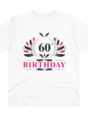 Generic Men's PC Cotton 60th Birthday Printed T Shirt (Color: White, Thread Count: 180GSM)
