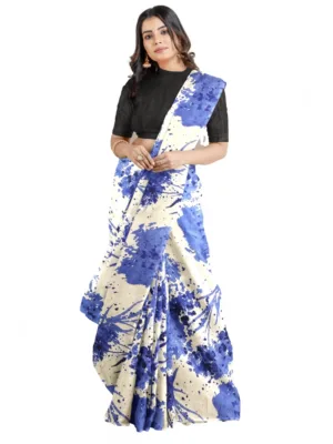 Generic Women's Joya Silk Saree with Blouse (Blue, 5-6 Mtrs)