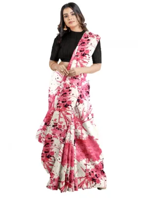 Generic Women's Joya Silk Saree with Blouse (Pink, 5-6 Mtrs)