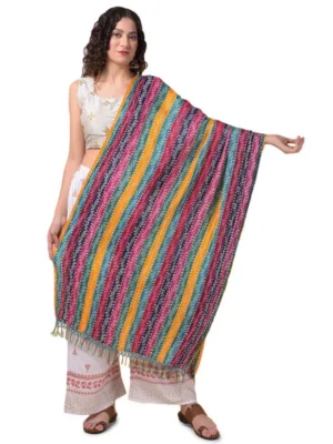 Generic Women's Chanderi Printed Dupatta (Multicolor, Length: 2.25 to 2.50 Mtr)
