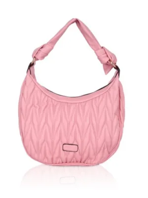 Generic Women's Faux Leather Textured Handbag (Pink)