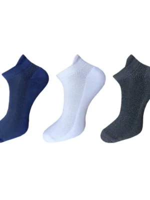Generic 3_Pair Set Unisex Casual Cotton Solid Ankle Length Socks (Multicolor)