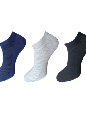 Generic 3_Pair Set Unisex Casual Cotton Solid Ankle Length Socks (Multicolor)