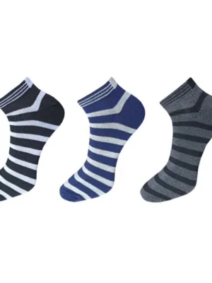 Generic 3_Pair Set Unisex Casual Cotton Solid Ankle Length Socks (Multicolor)