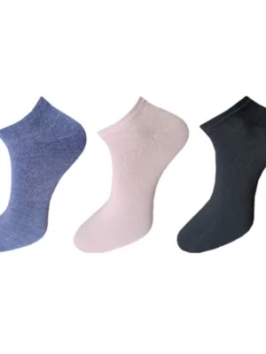 Generic 3_Pair Set Unisex Casual Cotton Solid Ankle Length Socks (Multicolor)