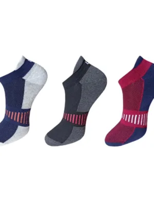 Generic 3_Pair Set Unisex Casual Cotton Striped Ankle Length Socks (Multicolor)