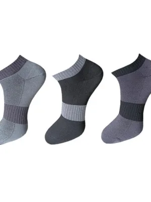Generic 3_Pair Set Unisex Casual Cotton Solid Ankle Length Socks (Multicolor)