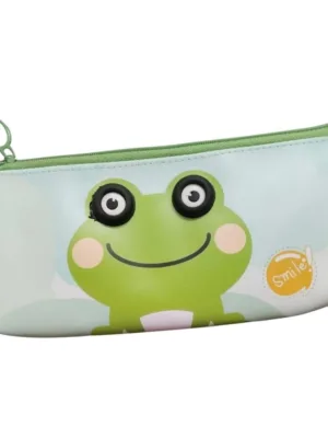 Pack Of_2 Frog Cartoon Printed Pencil Pouch |   Canvas  |   Stationery | 3+ Years