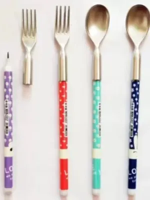 Pack Of_4 Spoon model pencil | Plastic | Stationery | 3+ Years