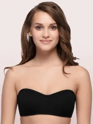 Enamor A019 Women's Cotton Strapless Bra (Black)
