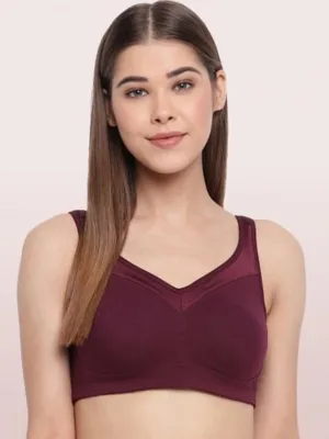 Enamor A112 Women's Cotton Full Support Bra (GrapeWine)