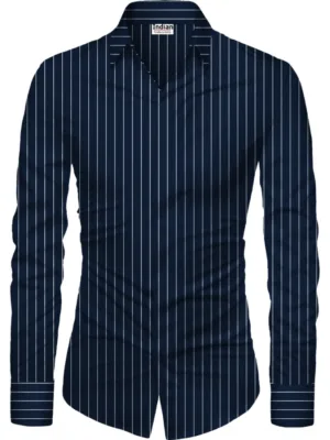 Generic Men's Casual Floral Printed Cotton Blend Unstitched Shirt Fabric 1.6 Mtrs (Blue)