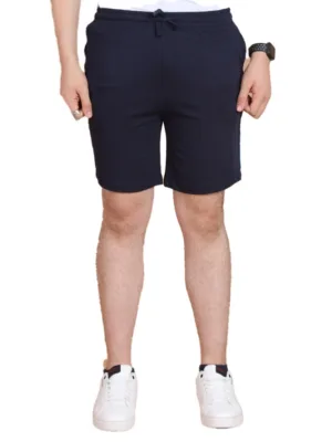 Generic Men's Casual Cotton Striped Above knee Shorts (Navy)