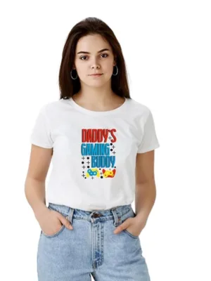 Generic Women's Polyester Solid Printed Round Neck Half Sleeve T-shirt (White)