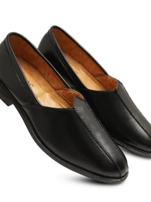 Generic Men's Casual Faux Leather Solid Slip-on Formal Shoes (Black)