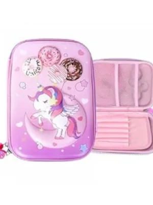 Generic Plastic Unicorn Embossed Cover Pencil Pouch, Kids, Pencil Box (Multicolor )