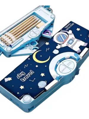 Generic Plastic Magnetic Pencil Case With Sharpener Compass Box For Kids (Multicolor )