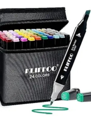 Generic Plastic 24Pcs Colors Art Markers Sketch Pen Dual Tip Artist Art Marker (Multicolor )