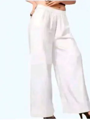 Generic Women's Casual Rayon Solid Ankle Length Palazzo (White, Free Size)