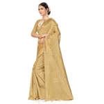 Women's Banarasi Silk Saree (Cream, 5-6mtrs) - Image 3