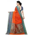 Women's Kota Doria Cotton Border Saree With Blouse (Fanta, 5-6 Mtrs) - Image 4