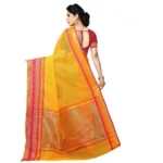 Women's Kota Doria Cotton Border Saree With Blouse (Gold, 5-6 Mtrs) - Image 4