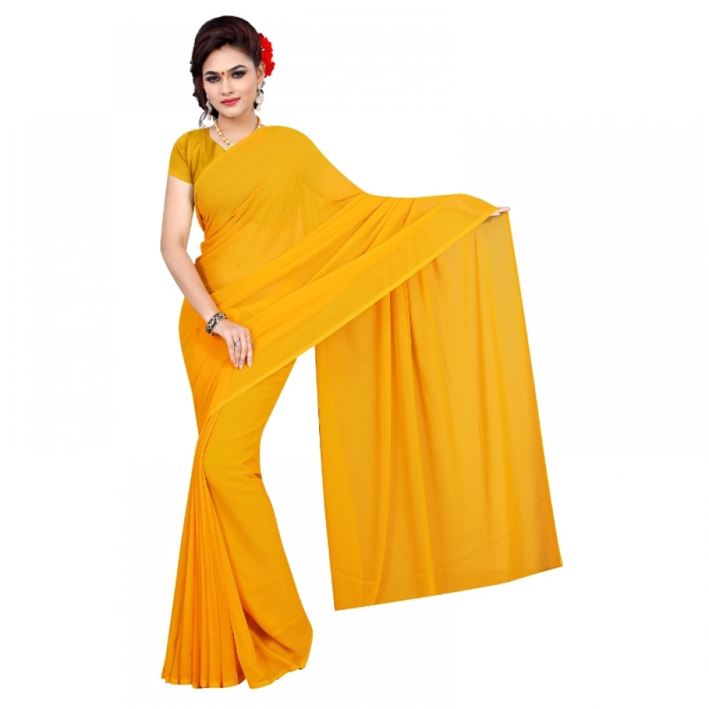51404450559_28bcffb599_o_d-1000x1000-1.webp Women's Georgette Plain Saree With Blouse (Gold, 5-6 Mtrs) - Image 1
