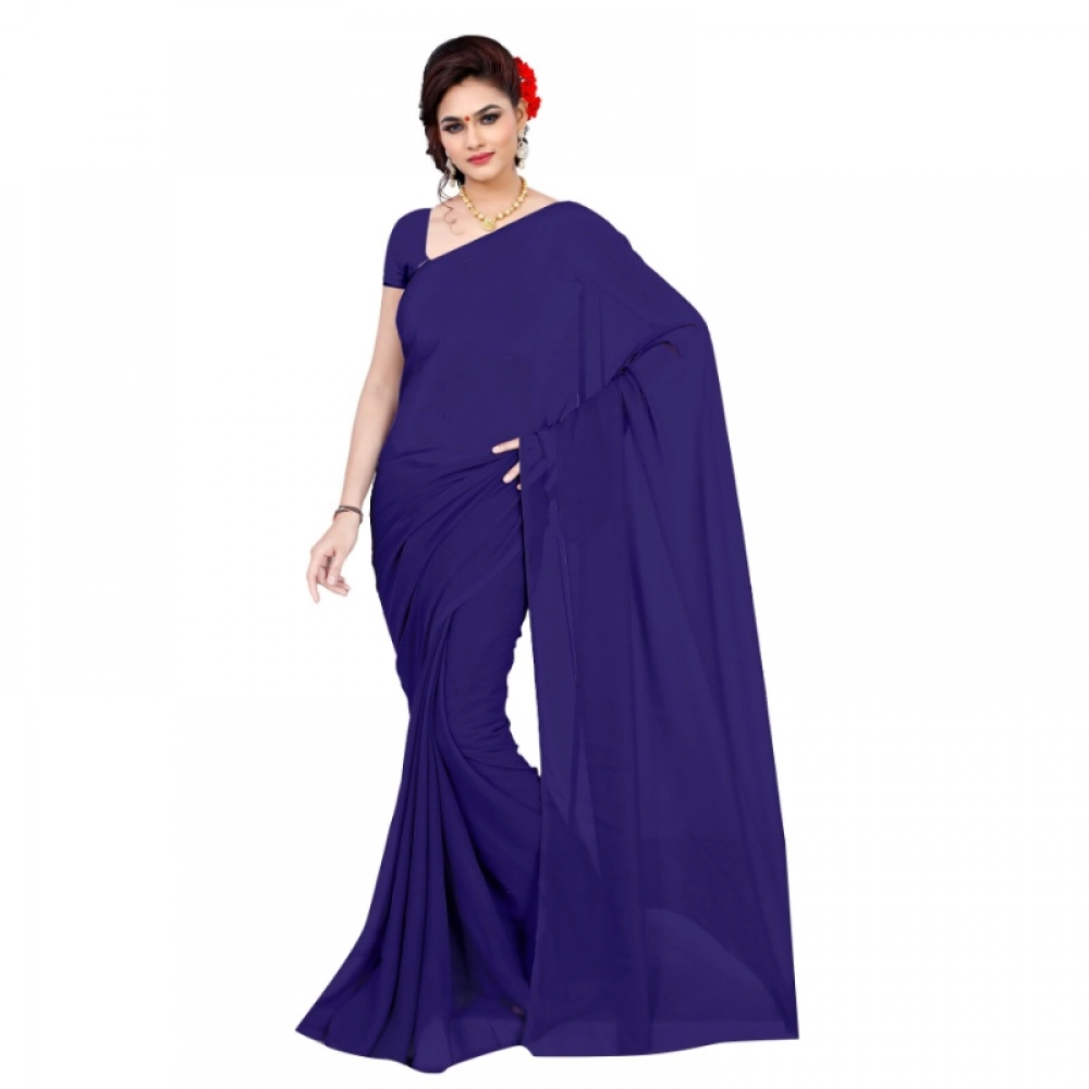 51404672785_087a378a9c_o_d-1000x1000-1.webp Women's Georgette Plain Saree With Blouse (Navy Blue, 5-6 Mtrs) - Image 1