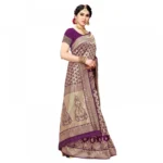 Women's Jacquard Silk Kanjivaram Jacquard Silk Saree With Blouse (Jamli, 5-6 Mtrs) - Image 2