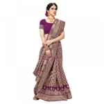 Women's Jacquard Silk Kanjivaram Jacquard Silk Saree With Blouse (Jamli, 5-6 Mtrs) - Image 5