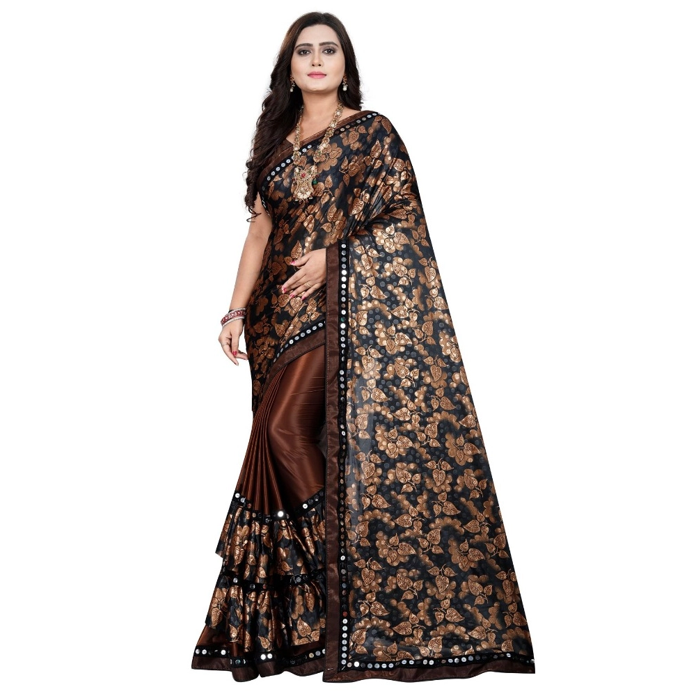 52351823501_7e09cd2ec7_o_d-1000x1000-1.webp Women's Lycra Blend Saree with Blouse (Coffee, 5-6 Mtrs) - Image 1