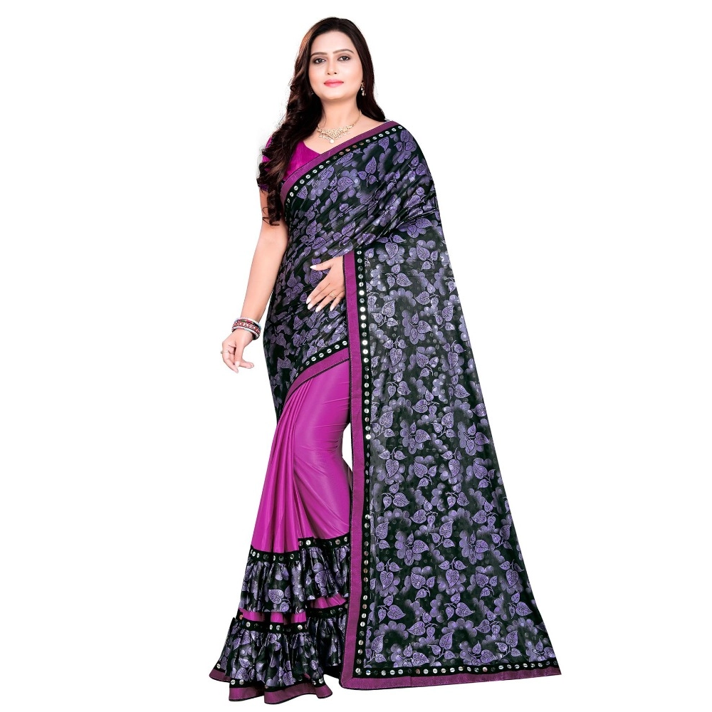 52351826026_13c126ab3d_o_d-1000x1000-1.webp Women's Lycra Blend Saree with Blouse (Purple, 5-6 Mtrs) - Image 1