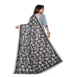 Women's Lycra Blend Saree with Blouse (Grey, 5-6 Mtrs) - Image 2