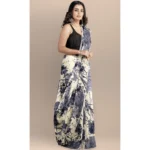 Women's Joya Silk Saree with Blouse (Black, 5-6 Mtrs) - Image 3