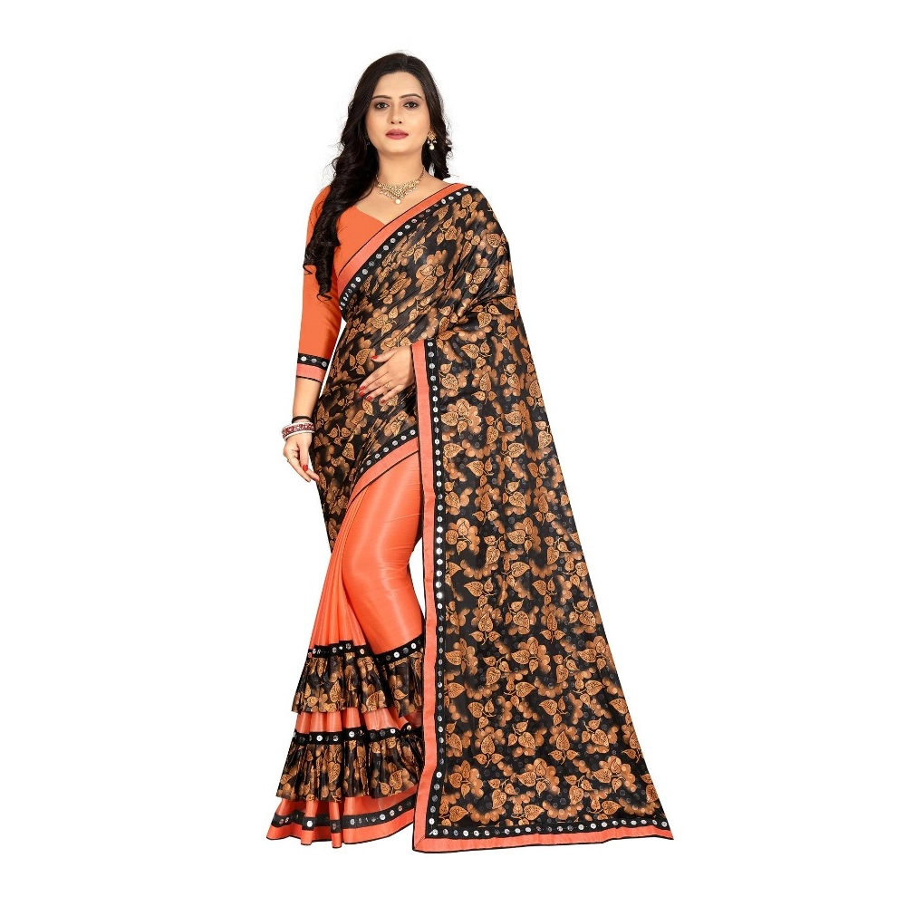 52352149994_06ed2077b2_o_d-1000x1000-1.webp Women's Lycra Blend Saree with Blouse (Orange, 5-6 Mtrs) - Image 1