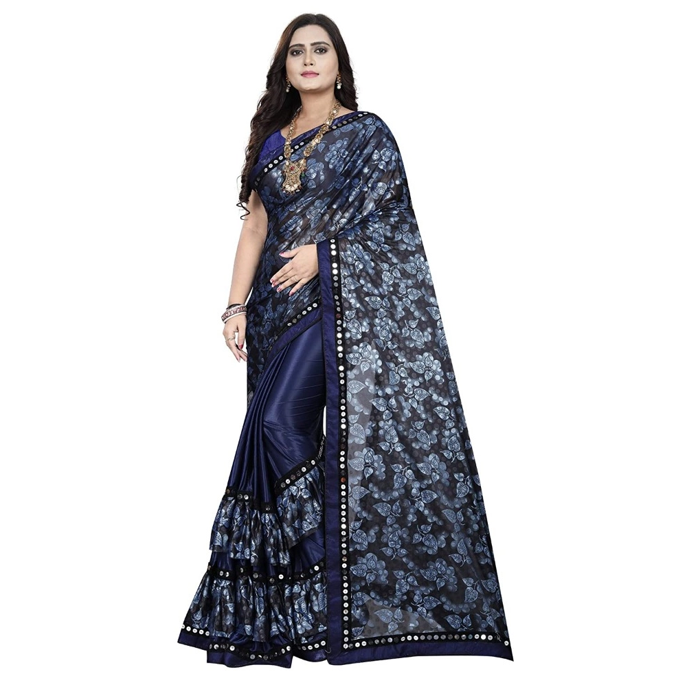 52352250215_b11fca5a77_o_d-1000x1000-1.webp Women's Lycra Blend Saree with Blouse (Blue, 5-6 Mtrs) - Image 1
