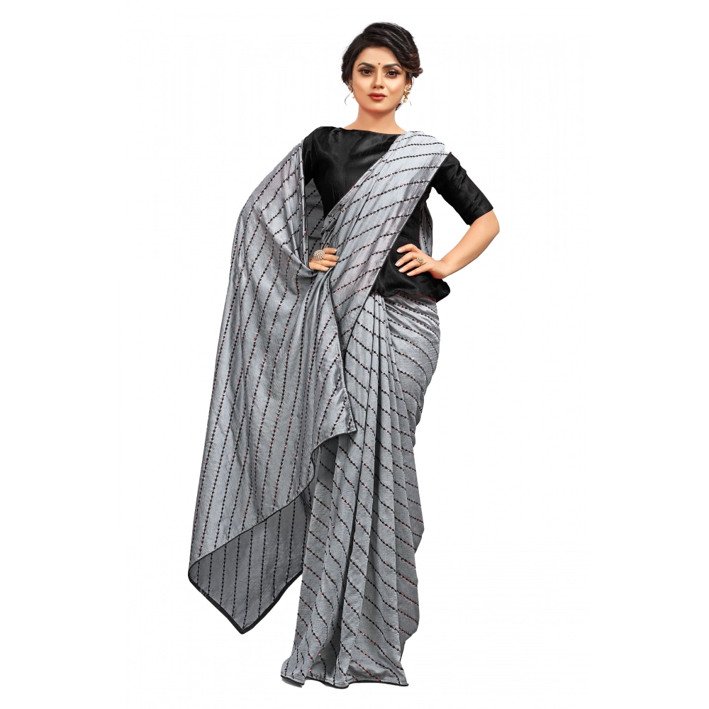 52371245048_6464c3b19b_o_d-1000x1000-1.webp Women's Vichitra Saree with Blouse (Grey, 5-6 Mtrs) - Image 1