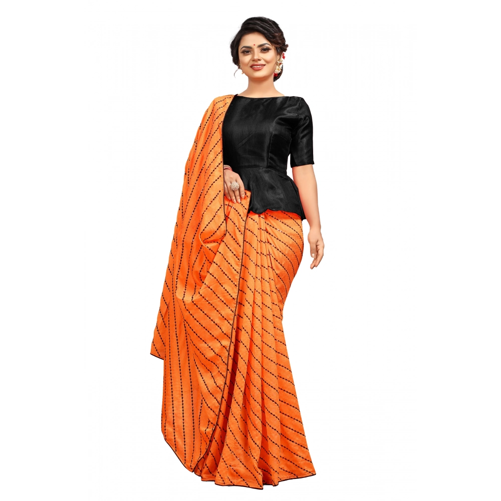 52371327144_3a7b3f59fc_o_d-1000x1000-1.webp Women's Vichitra Saree with Blouse (Orange, 5-6 Mtrs) - Image 1