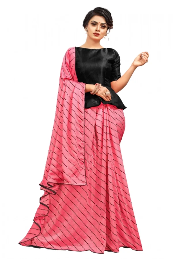 Women's Vichitra Saree with Blouse (Gajari, 5-6 Mtrs)