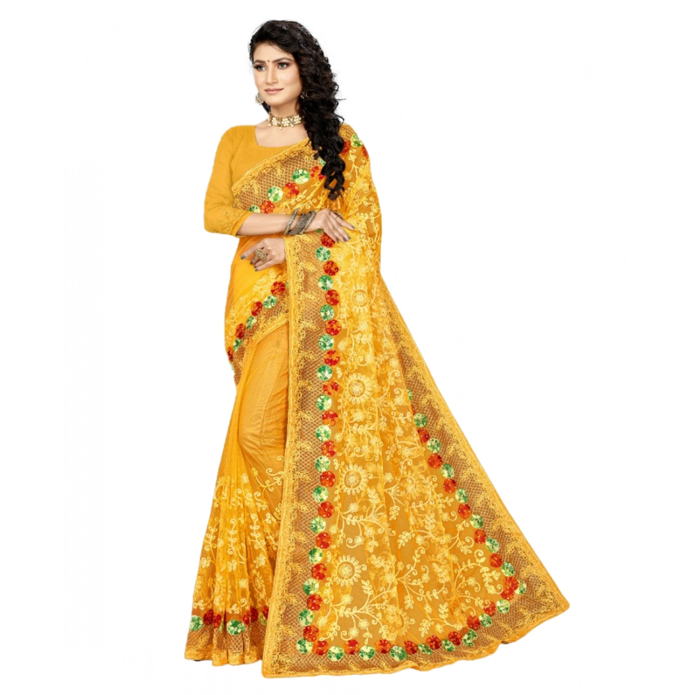 52904779293_b32cebef7d_o_d-1000x1000-1.webp Women's Net Saree With Blouse (Yellow, 5-6Mtrs) - Image 1
