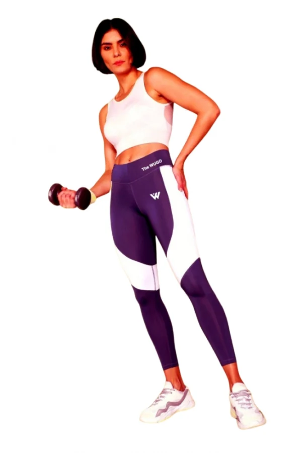 Women's Polyster Solid Sport Leggings (Purple)