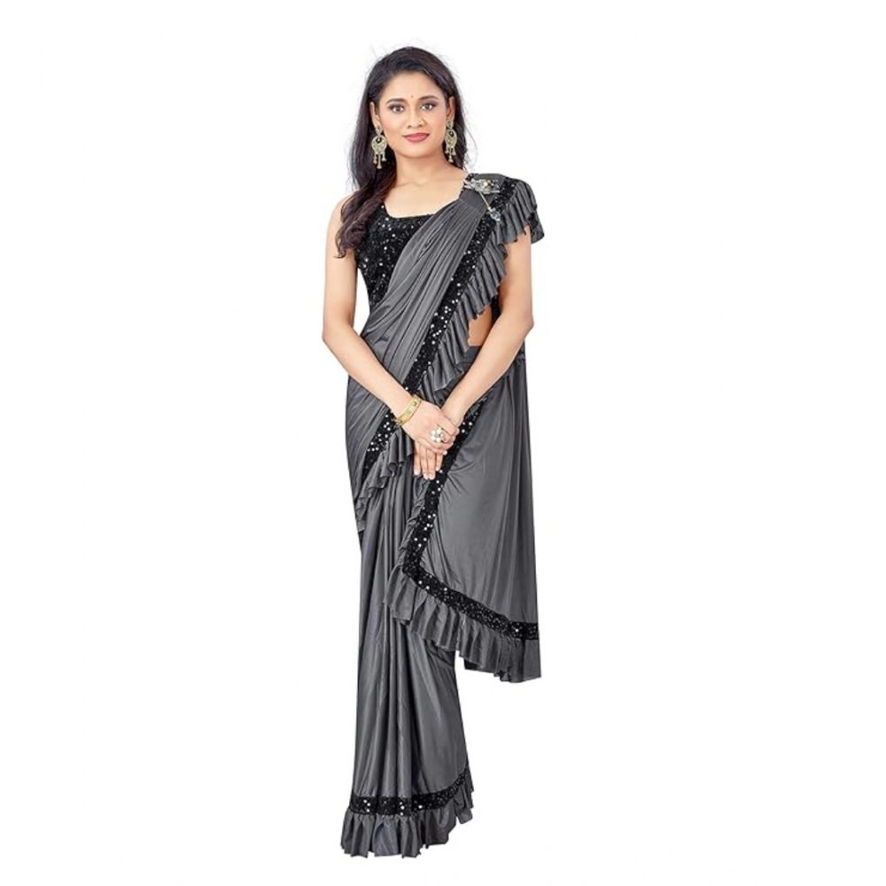 53818896011_80d3d59929_o_d-1000x1000-1.webp Women's Lycra Solid Saree With Unstitched Blouse (Grey, 5.5 Mtr) - Image 1