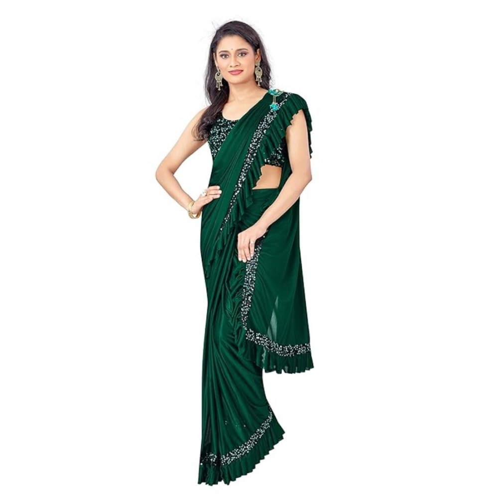 53818896016_d6d0cbe5cd_o_d-1000x1000-1.webp Women's Lycra Solid Saree With Unstitched Blouse (Green, 5.5 Mtr) - Image 1