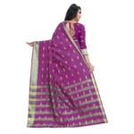 Women's Silk Blend Woven Saree With Unstitched Blouse 5.5Mtr (Pink) - Image 4