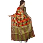 Women's Jacquard Woven Saree With Unstitched Blouse 5.5Mtr (Multicolor) - Image 3